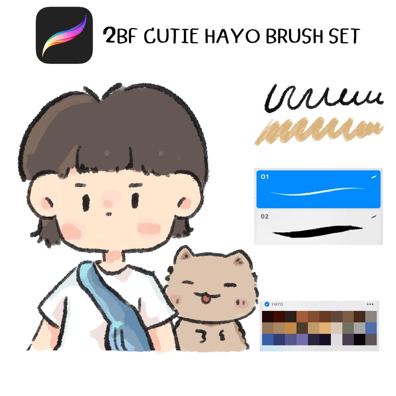 2BF CUTIE HAYO BRUSH SET